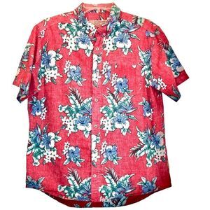 Brooklyn Cloth Hawaiian Shirt in Red/Blue/Green/White Men’s L